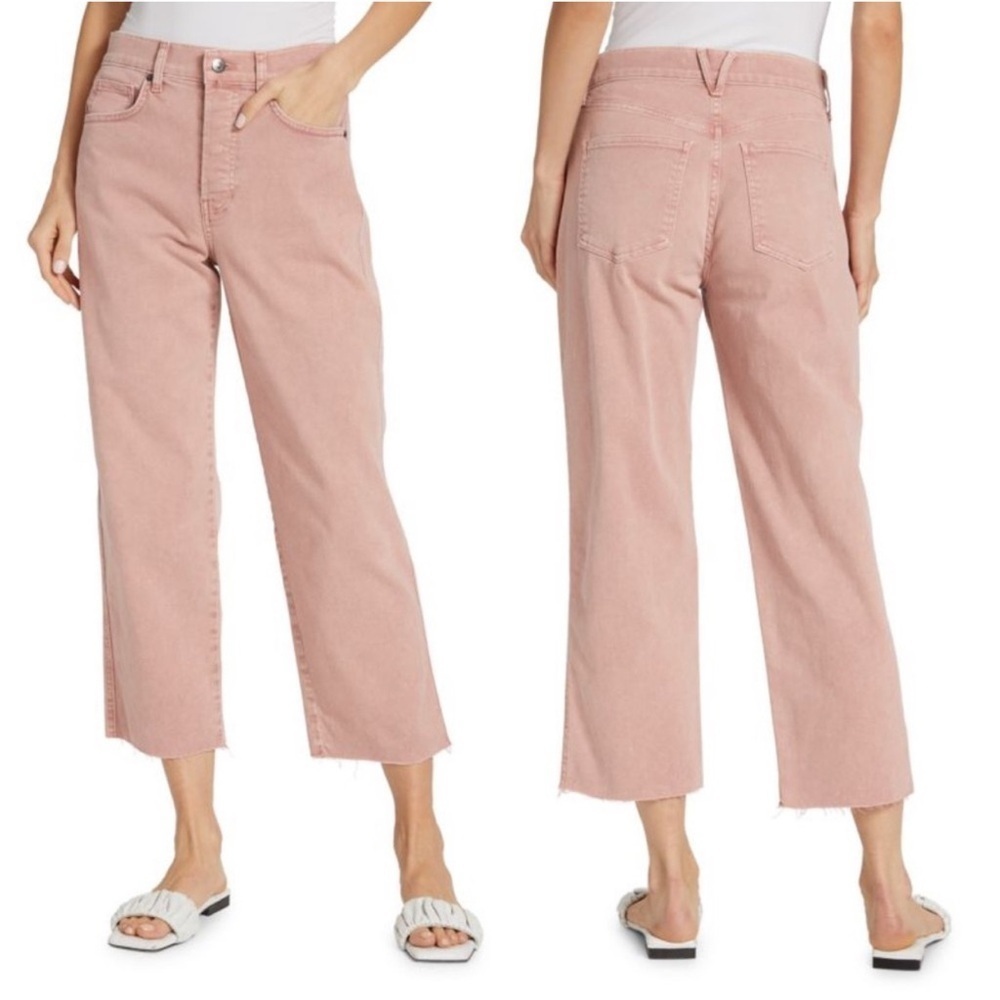 VERONICA BEARD BLAKE CROP CLASSIC STRAIGHT HIGH RISE JEANS IN ROSE 29